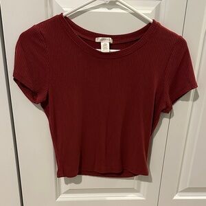 Bozzolo Ribbed Red Crop Top